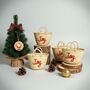 Handmade Christmas Mini Straw 'Joy' Basket, thumbnail 3 of 7
