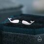 Tiny Whale Stud Earrings In Sterling Silver, thumbnail 3 of 11