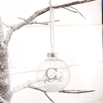 Personalised Christmas Tree Bauble With Initial, 2 of 5