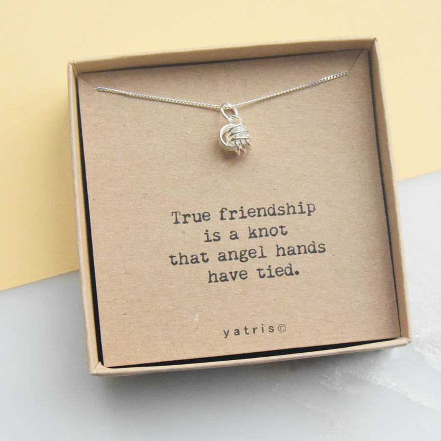 friendship knot silver pendant necklace gift box by yatris ...