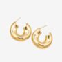 Nami 18 K Gold Plated Wave Statement Hoops, thumbnail 5 of 5