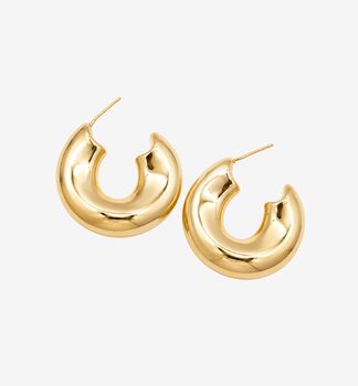 Nami 18 K Gold Plated Wave Statement Hoops, 5 of 5