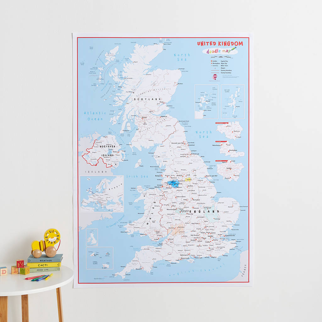 Children's UK Doodle Map, 1 of 8
