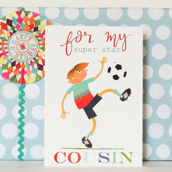 Football Cousin Greetings Card, 4 of 4