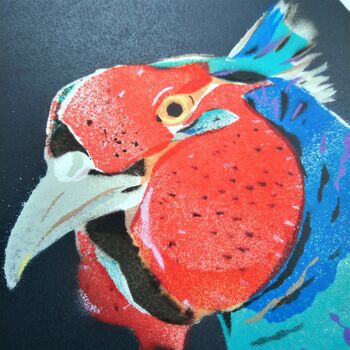 'Pheasant' Hand Stencilled Spray Paint Print, 4 of 9