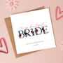 Navy Floral Bride, Wife To Be Wedding Card, thumbnail 1 of 2