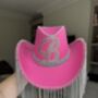 Hot Pink Rhinestone Fringe Cowboy Hat, thumbnail 3 of 4