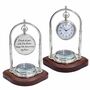 Personalised Chrome 17th Anniversary Desk Clock With Compass, thumbnail 1 of 9