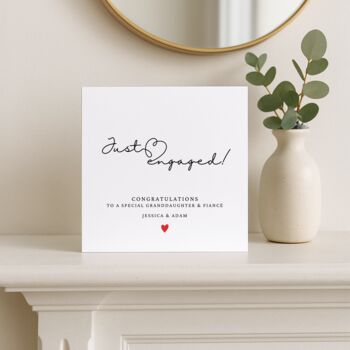 Personalised Just Engaged Card For Granddaughter And Fiancé, 5 of 6