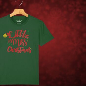 'Little Miss Christmas' Glittery Girls Christmas T Shirt, 7 of 12