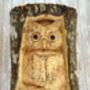 29cm Hand Carved Wooden Owl Owlet Statue Ornament Figurine Gift, thumbnail 3 of 7