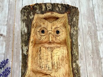 29cm Hand Carved Wooden Owl Owlet Statue Ornament Figurine Gift, 3 of 7