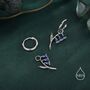 Sterling Silver Bluebell Flower Huggie Hoop Earrings With Enamel, thumbnail 2 of 10