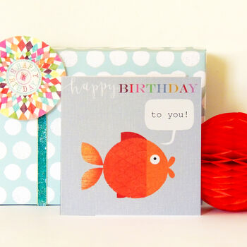 Happy Birthday Goldfish Greetings Card, 4 of 6
