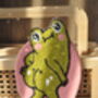 Cheeky Frog Punch Needle Wall Art, thumbnail 5 of 6