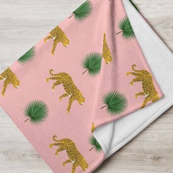 'Wild Cat' Animal Print Blanket, 3 of 5