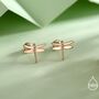 Dragonfly Screw Back Earrings In Sterling Silver, thumbnail 4 of 11