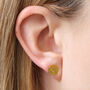 Gold Plated Engraved Flower Disc Earrings, thumbnail 1 of 3
