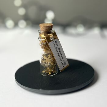 Tiny Gold Snowflakes In A Bottle Christmas Keepsake, 6 of 8