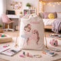 Personalised Ballerina Theme Toy Bag, Sack, Dressing Up Bag, thumbnail 2 of 3