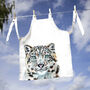 Inky Snow Leopard Canvas Child's Apron, thumbnail 1 of 5