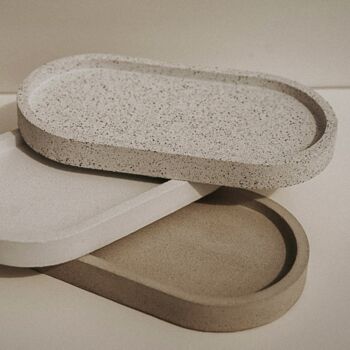 Handmade Oval Sink Tidy Trinket Tray In Stone Effect Eco Resin, 8 of 12