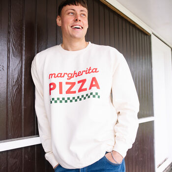 Margherita Pizza Men’s Slogan Sweatshirt, 2 of 3