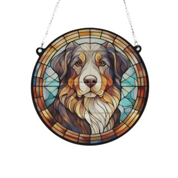 Bernese Mountain Dog Stained Glass Effect Suncatcher, 3 of 3