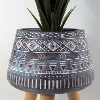 Large Blue Composite Planter With Stand, 3 of 9