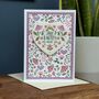 Luxury Lilacs And Purples Folksy Wedding Card With Heart Keepsake, thumbnail 1 of 3
