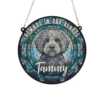 Labradoodle Grey Memorial Suncatcher, 2 of 6