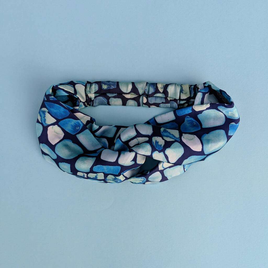 Geo Pattern Silk Satin Headband, 1 of 4