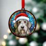 Scottish Deerhound In Santa Hat Suncatcher Decoration, thumbnail 2 of 6