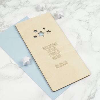 Personalised Wooden Star Baby Card, 3 of 6
