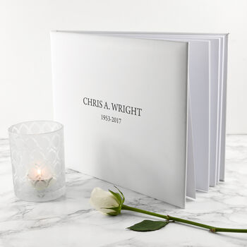 Personalised Luxury White Italian Leather Memoriam Book, 10 of 12