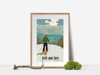 Zell Am Zee Ski Resort Austria Travel Poster Art Print, 4 of 8