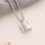 Men's Square Memorial Necklace, thumbnail 3 of 5