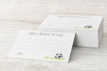 Funeral Personalised Memory Cards Football, 3 of 3