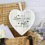Personalised Love Story Large Wooden Heart Decoration, thumbnail 4 of 6