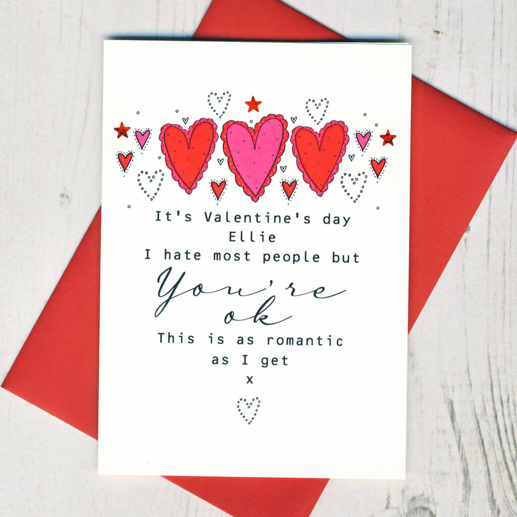 Personalised Not Very Romantic Valentine's Card By Eggbert & Daisy