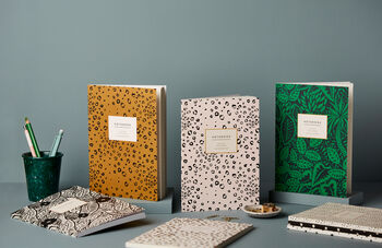 A5 Notebook Mustard Leopard Print Lined Journal, 2 of 9