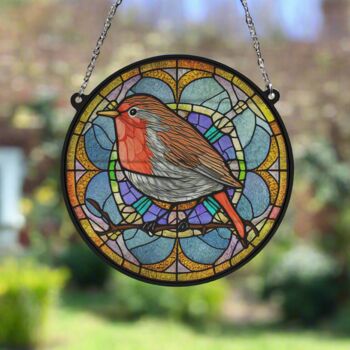 Robin Stained Glass Effect Suncatcher, 5 of 7