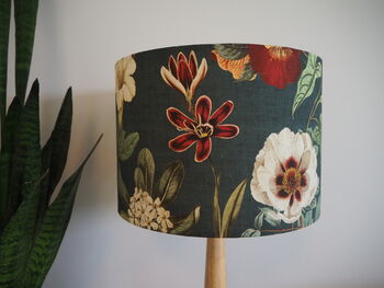 Dark Green Exotic Floral Lampshade, 6 of 10