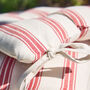 Cranberry Red Striped Seat Pads, thumbnail 3 of 4