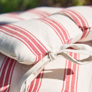 Cranberry Red Striped Seat Pads, 3 of 4
