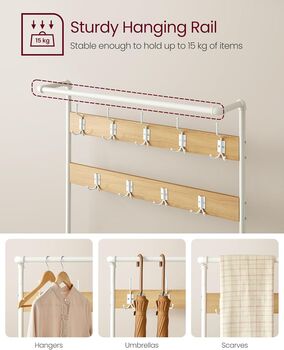 Hall Tree Coat Rack With Bench And Shoe Storage And Hooks, 7 of 8