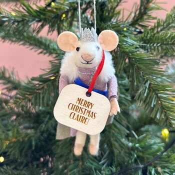 Personalised Queen Mouse Christmas Decoration, 2 of 4