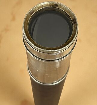 Antique Mills Maker Black Leather Silver Colour Telescope, 4 of 5