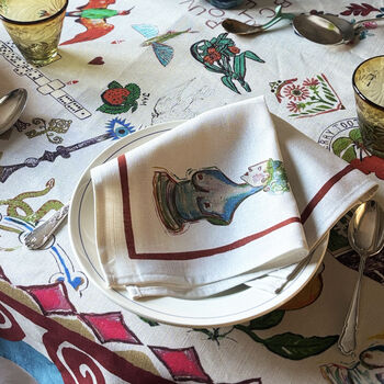 Set Of Six 'Adonis' Linen Napkins, 6 of 12