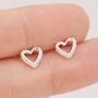 Sterling Silver Small Pair Of Open Heart Earrings, thumbnail 4 of 9